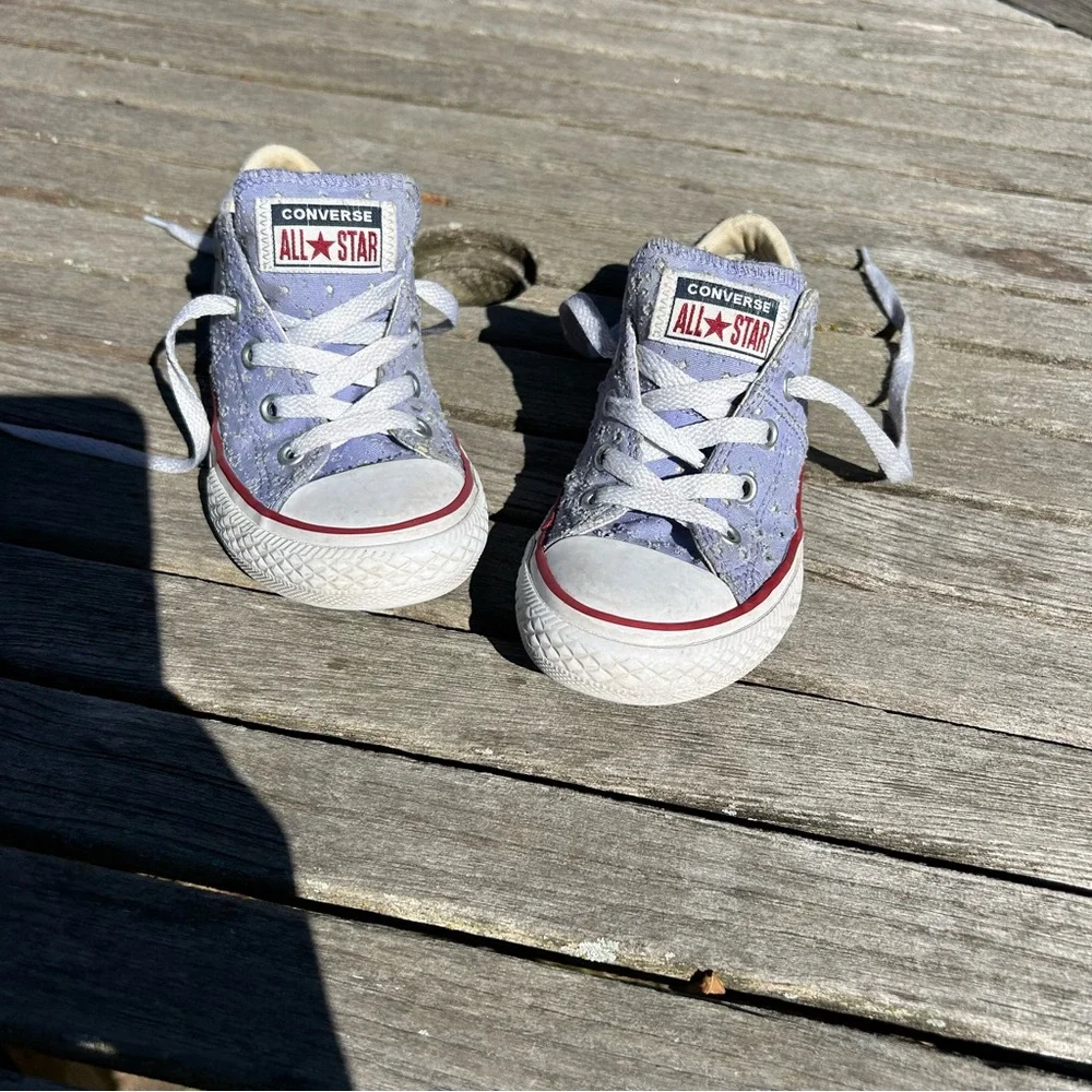 Converse All Star Chuck Taylor‎ Youth size 12.5 Purple stars patriotic madison